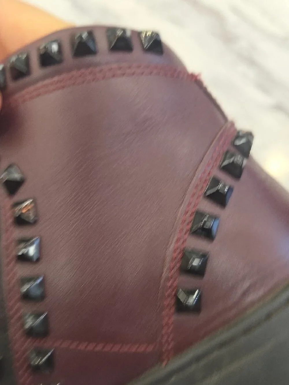 Bally Men's High-Top Studded Sneakers - Black and Burgundy